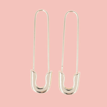 Safety Pin Earrings (Gold Plated) - Sour Cherry