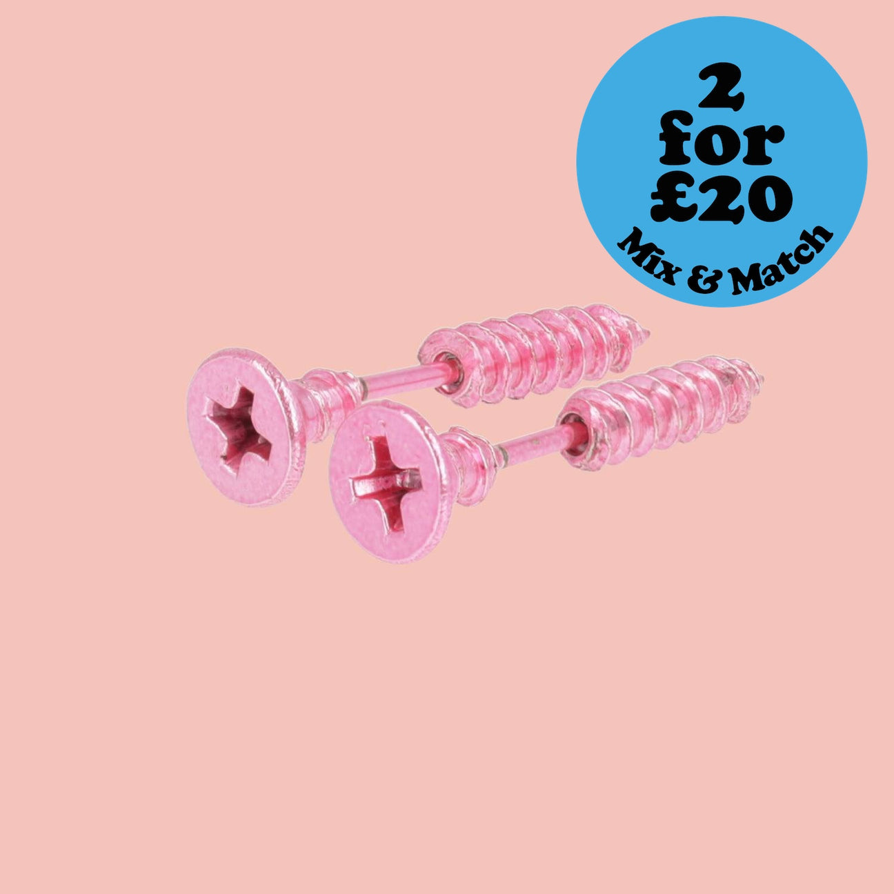 Pink Screw Earrings - Sour Cherry