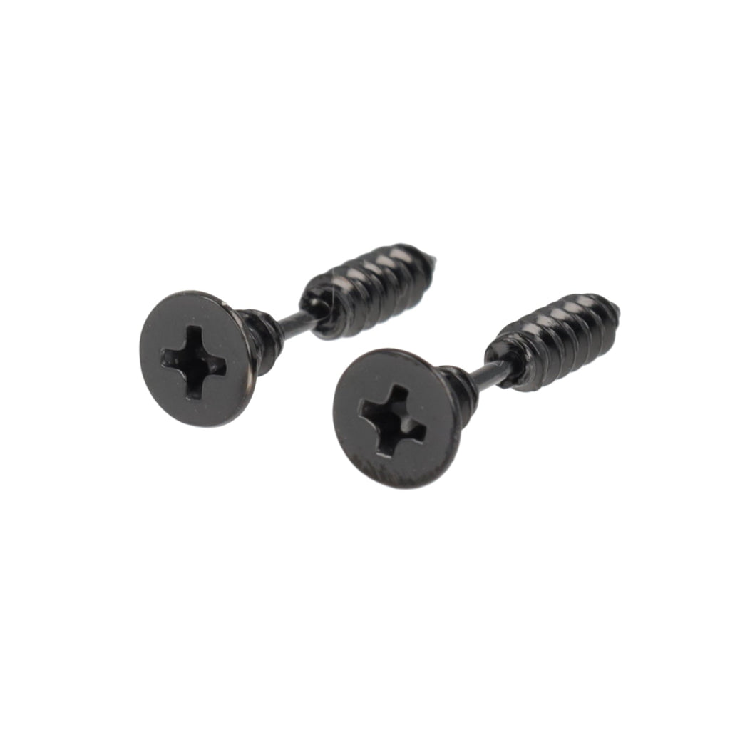 Black Screw Earrings - Sour Cherry