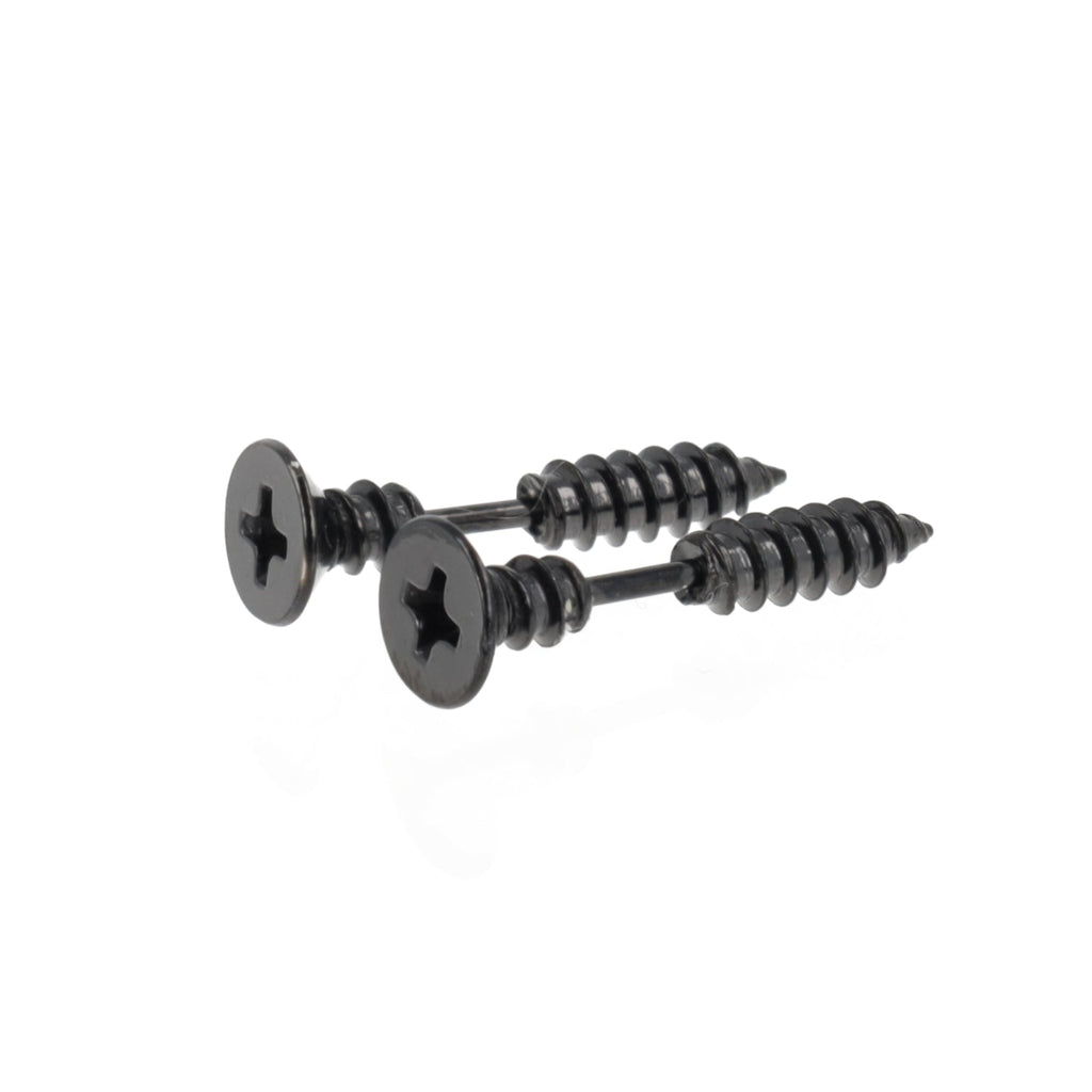Black Screw Earrings - Sour Cherry