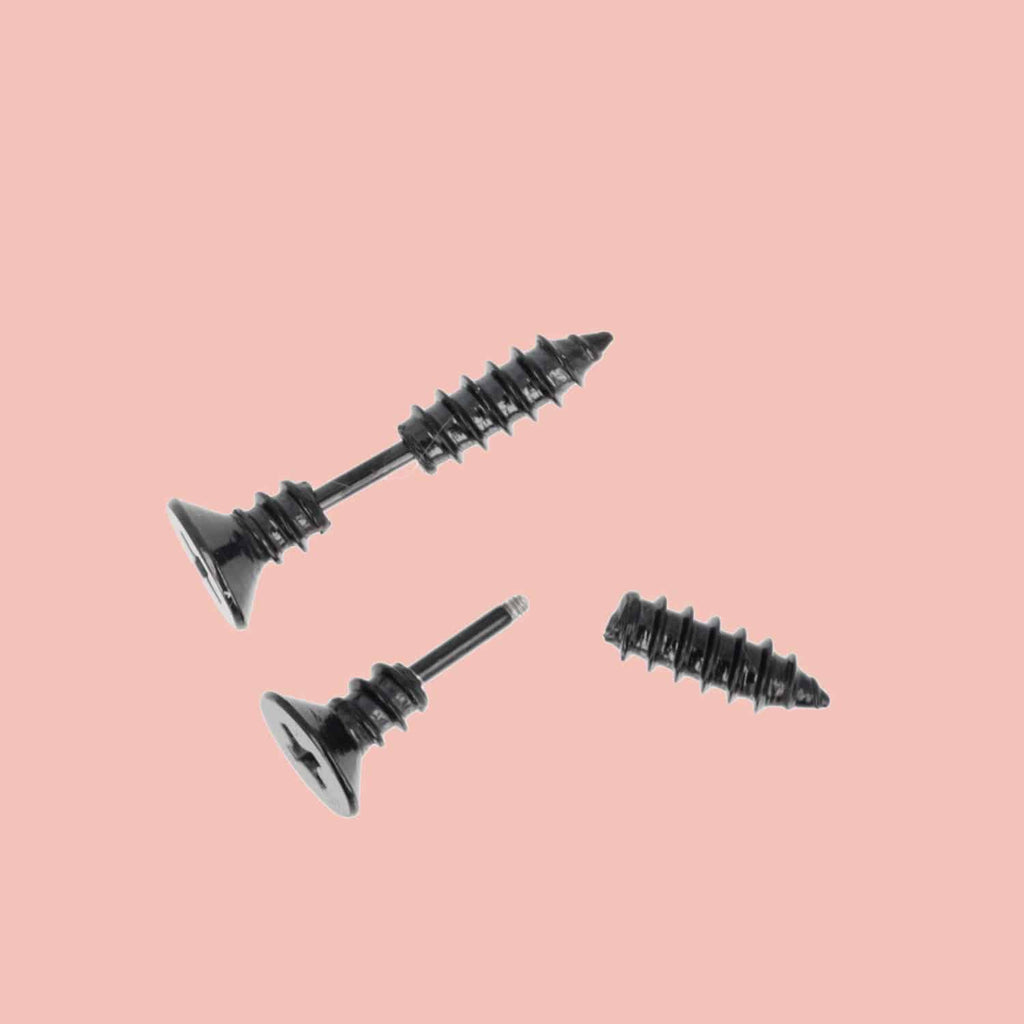 Black Screw Earrings - Sour Cherry