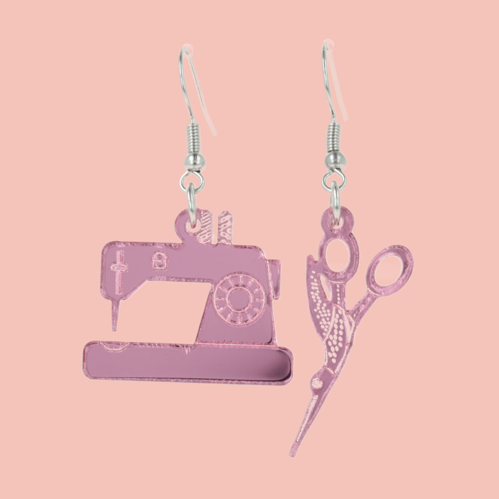 Sew Cute Earrings - Pink - Sour Cherry