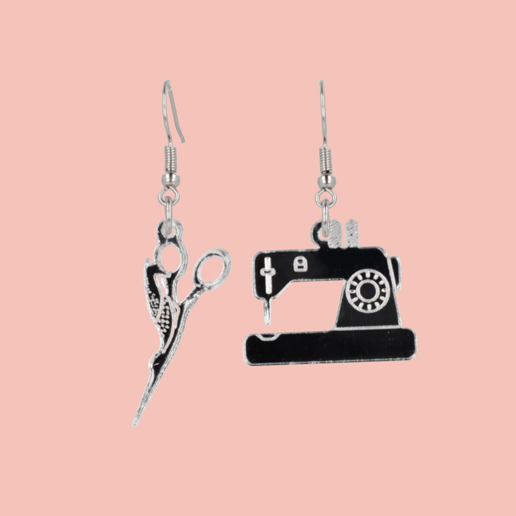 Sew Cute Earrings - Silver - Sour Cherry