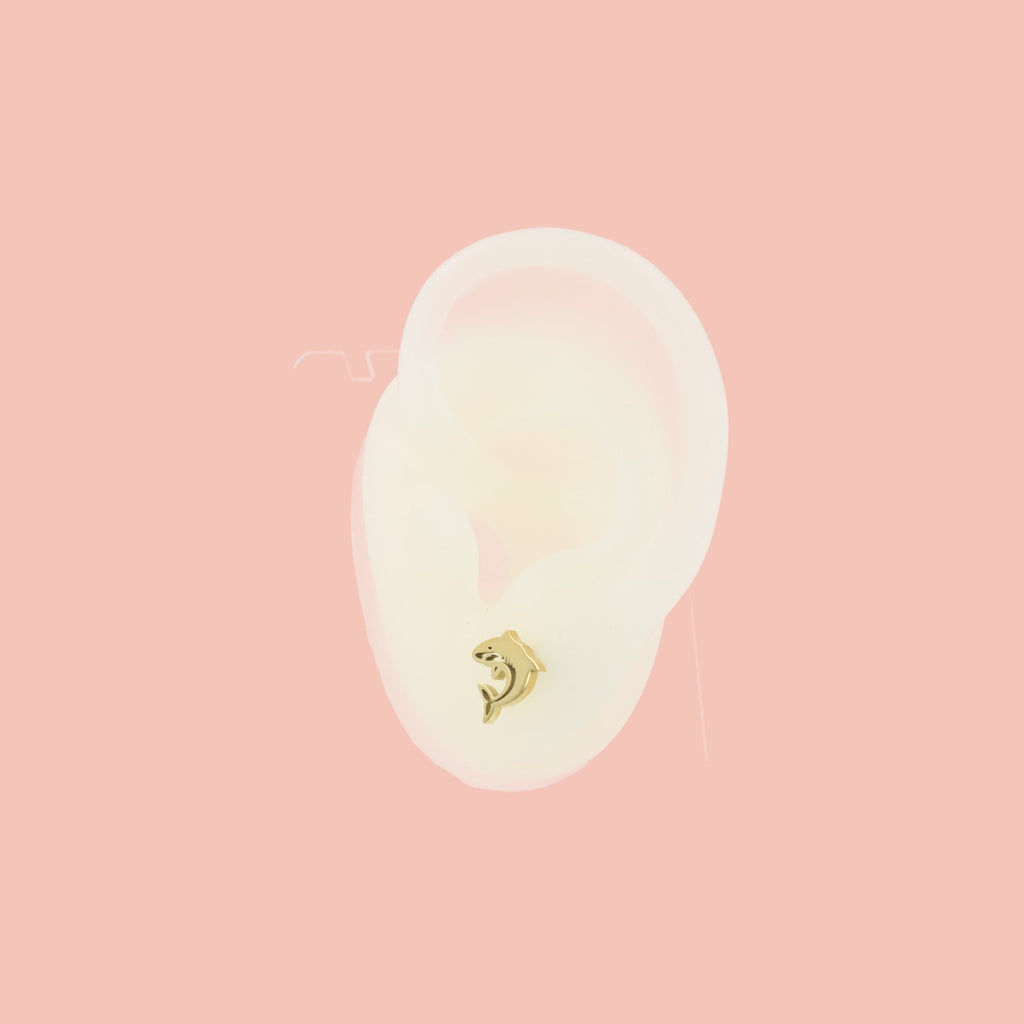 Fish Are Friends Stud Earrings (Gold Plated) - Sour Cherry