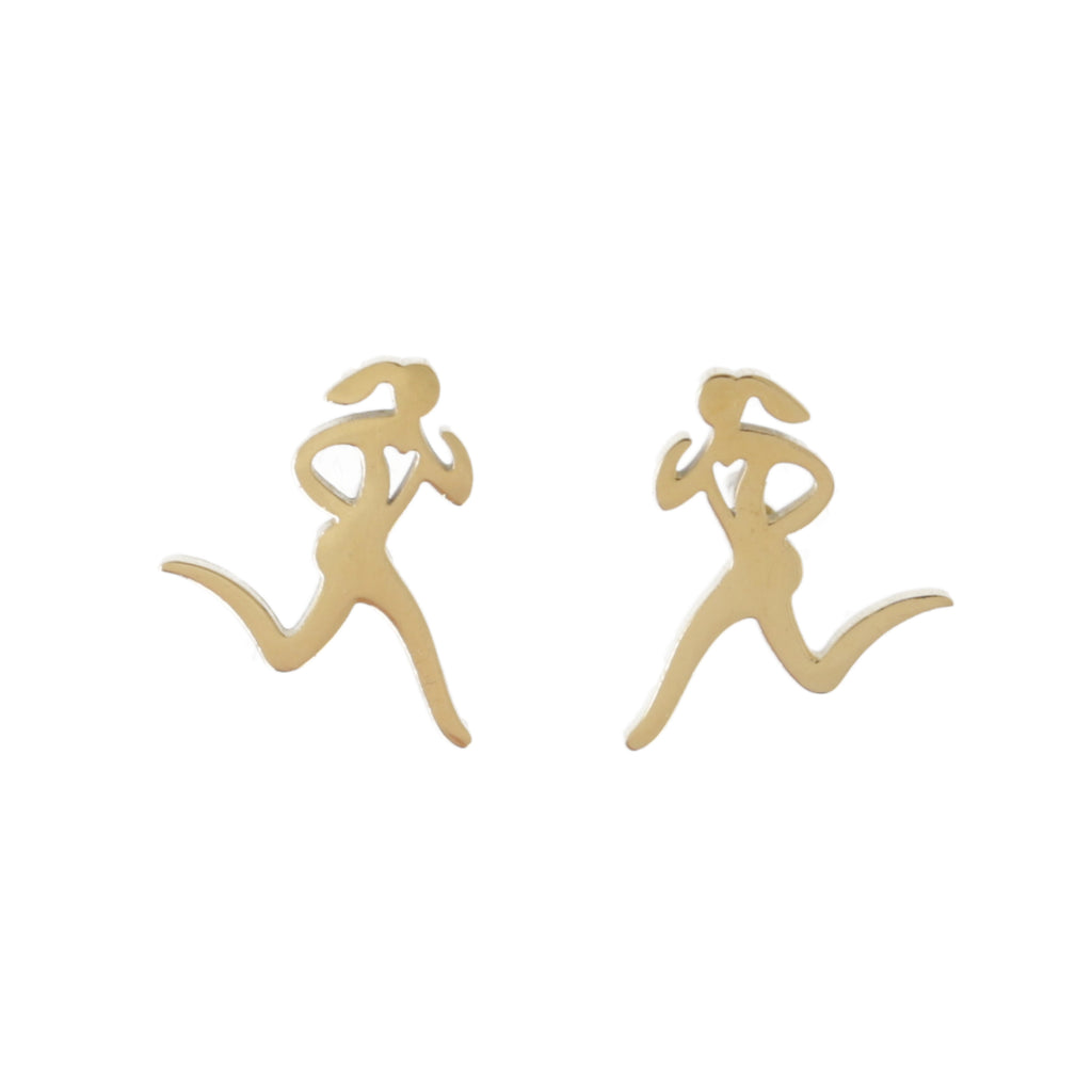 She's a Track Star Stud Earrings - Gold Plated - Sour Cherry
