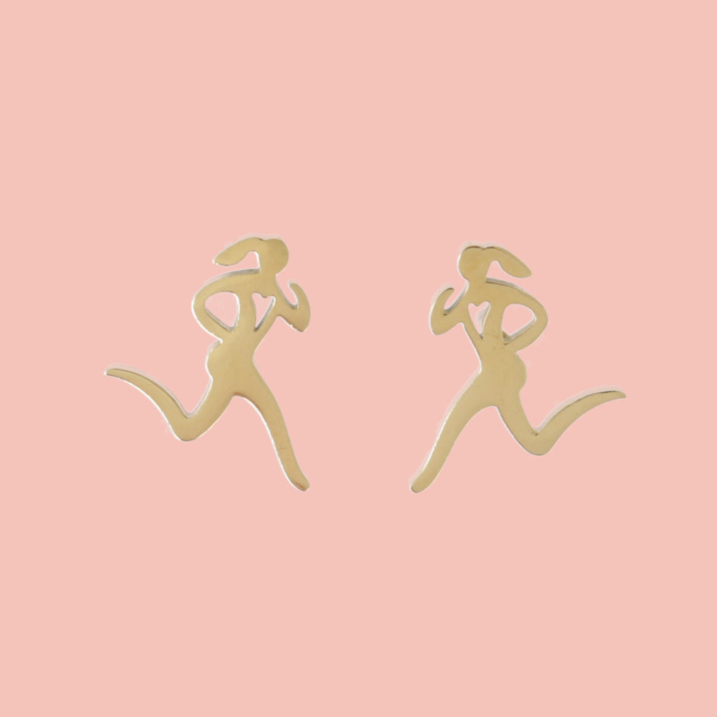 She's a Track Star Stud Earrings - Gold Plated - Sour Cherry