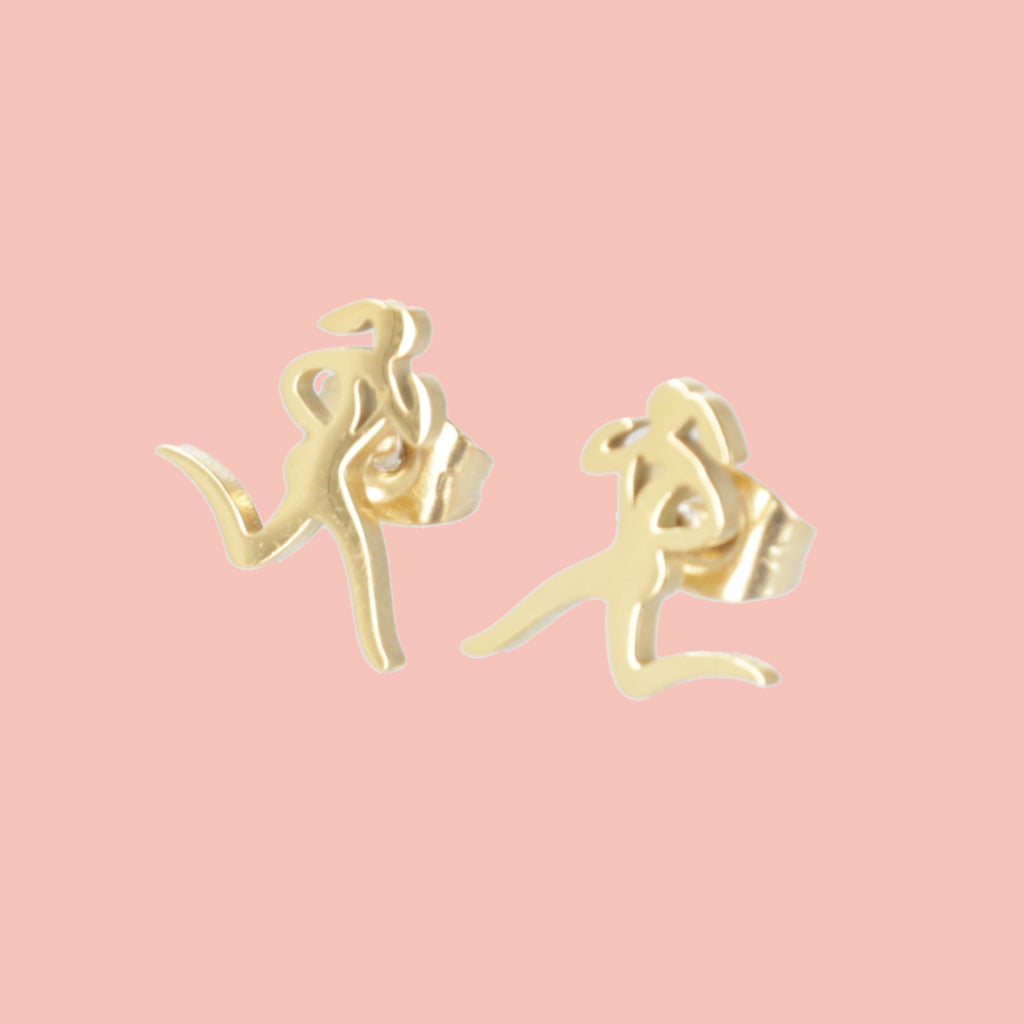 She's a Track Star Stud Earrings - Gold Plated - Sour Cherry