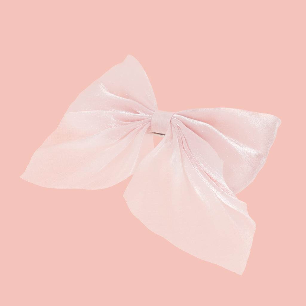 Shimmer Hair Bow - Soft Pink - Sour Cherry