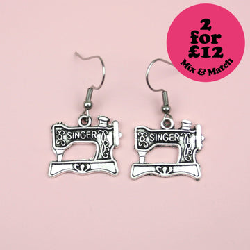 Singer Sewing Machine Earrings - Sour Cherry