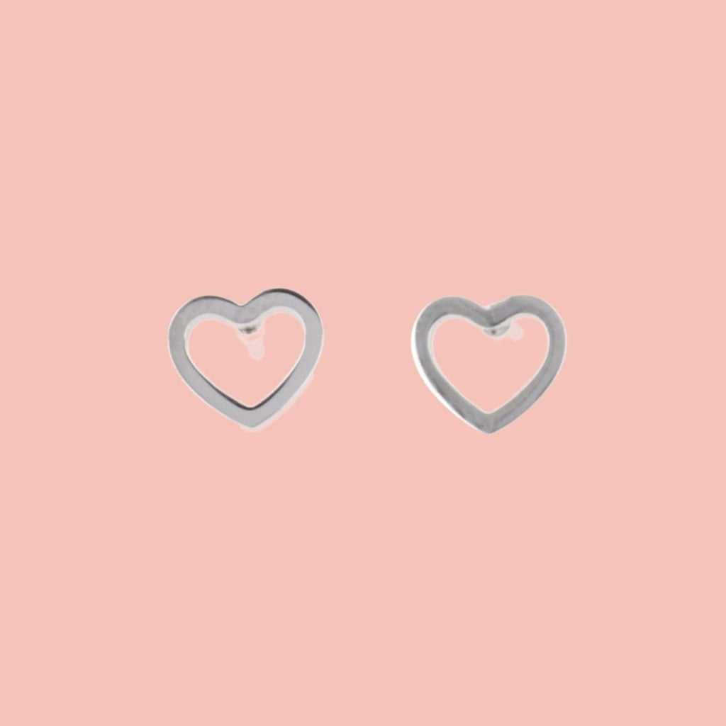 Small Cookie Cutter Heart Stud Earrings - Sour Cherry