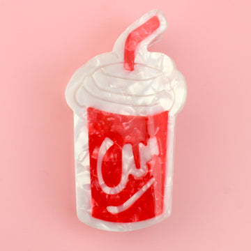 Claw clip in the shape of a cola drink with a straw