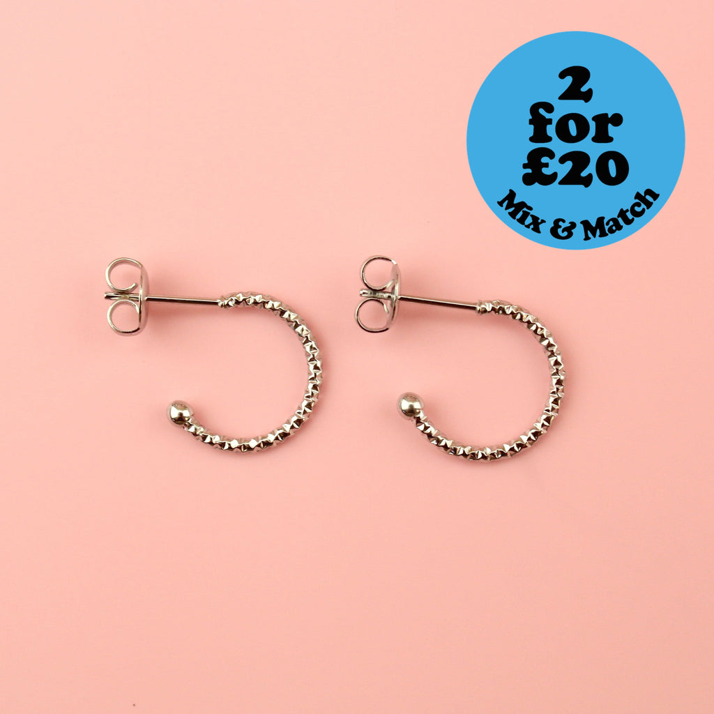 Sparkle Hoop Earrings - Sour Cherry