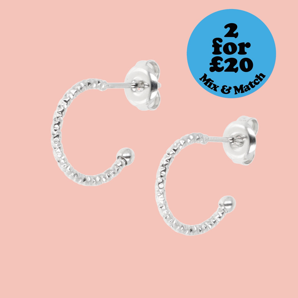 Sparkle Hoop Earrings - Sour Cherry
