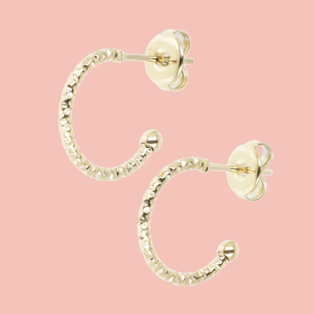 Sparkle Hoop Earrings (Gold Plated) - Sour Cherry