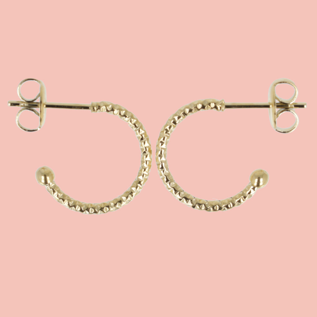 Sparkle Hoop Earrings (Gold Plated) - Sour Cherry