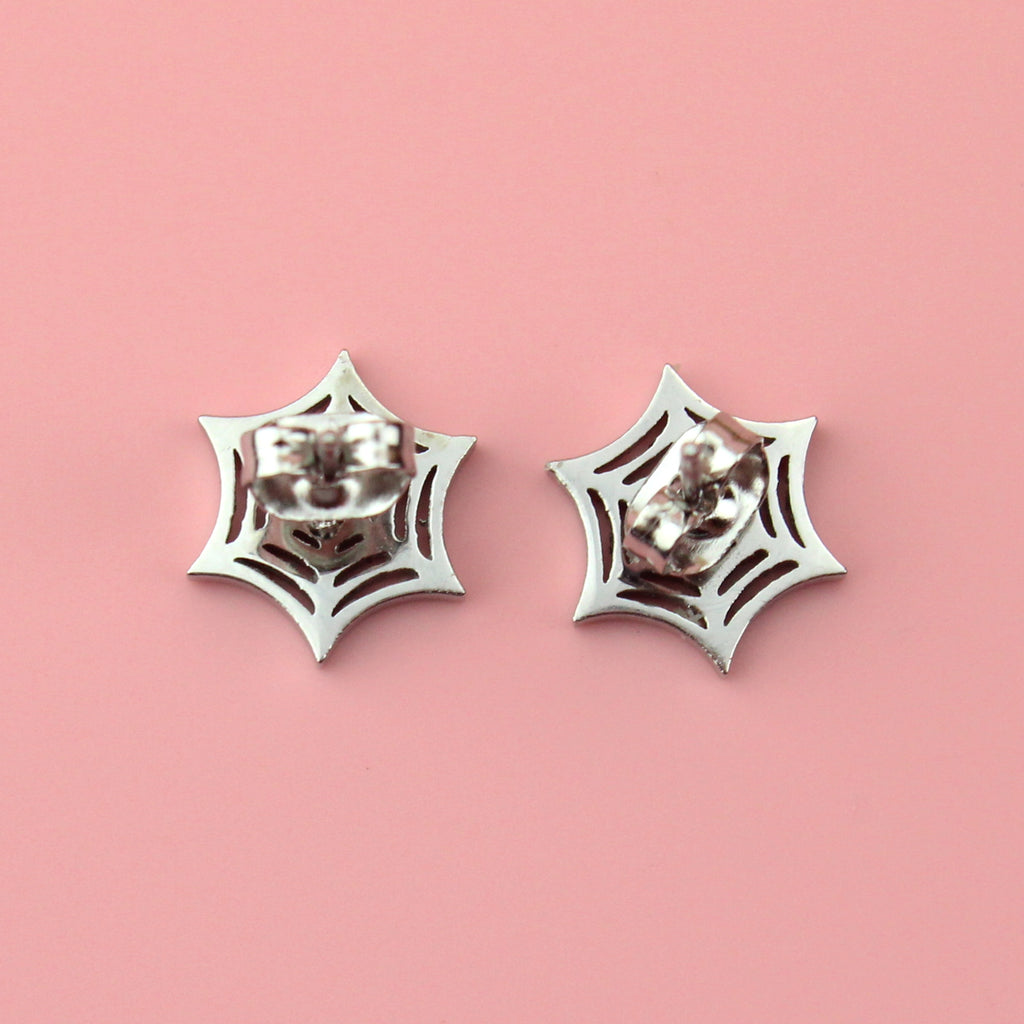 Spider Web Stud Earrings - Sour Cherry