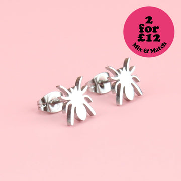 Spider Stud Earrings - Sour Cherry