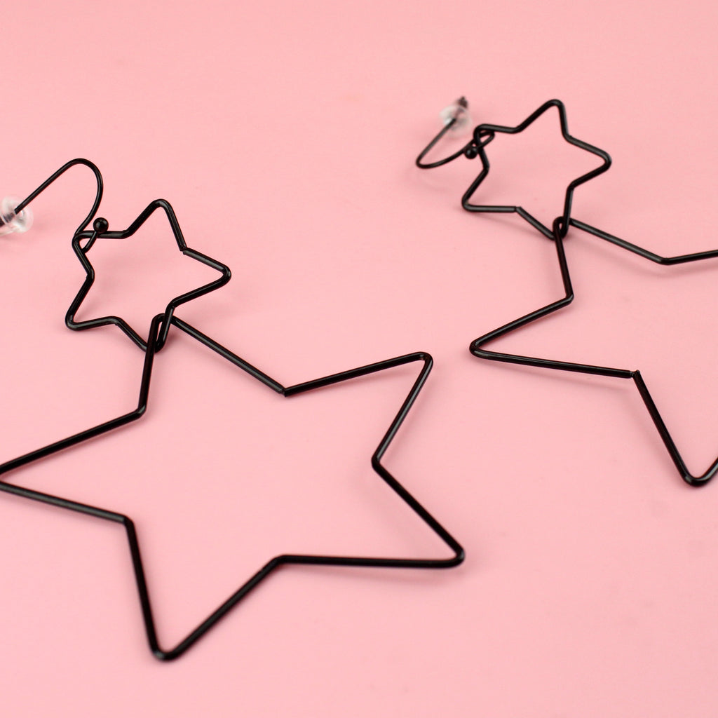 Star Crossed Earrings (Black) - Sour Cherry