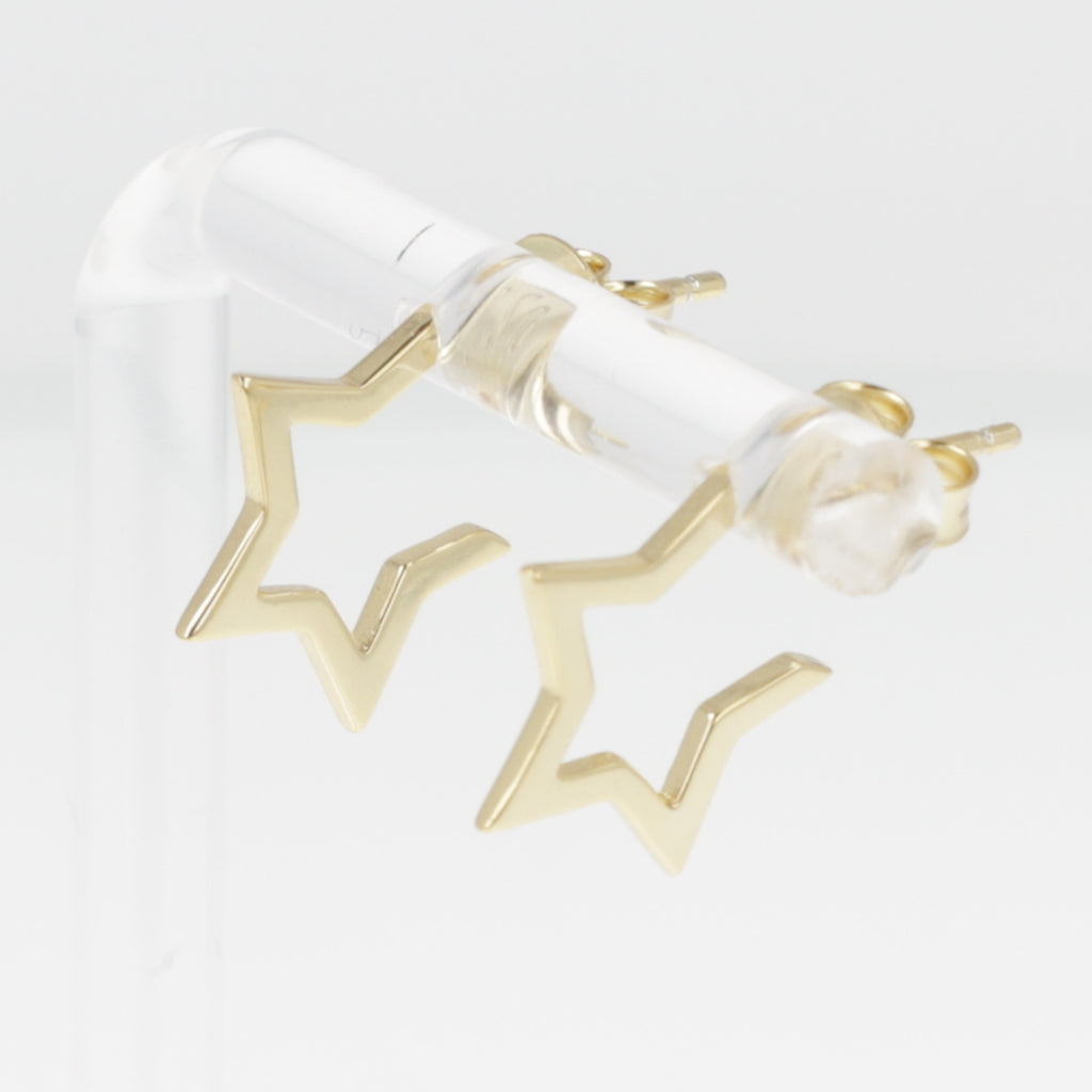 Star Outline Earrings (Gold Plated Sterling Silver) - Sour Cherry
