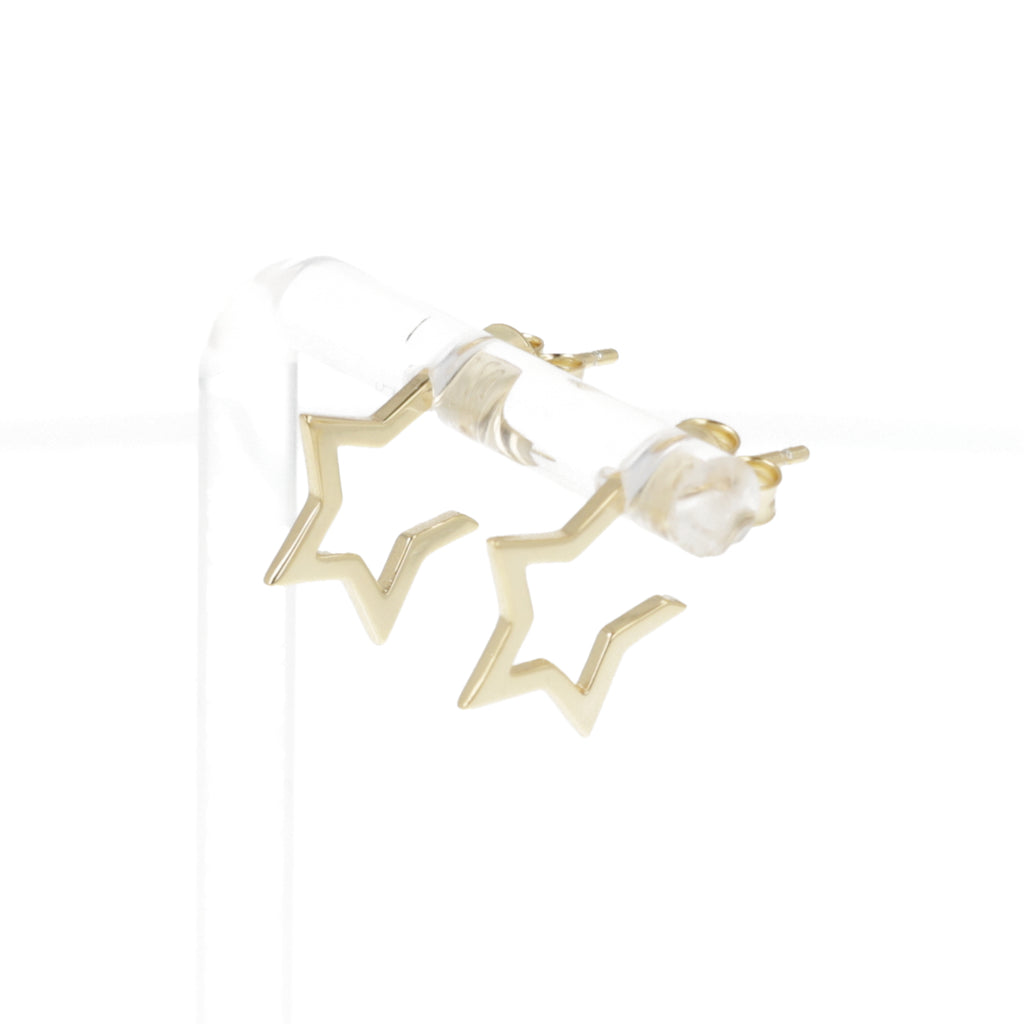 Star Outline Earrings (Gold Plated Sterling Silver) - Sour Cherry