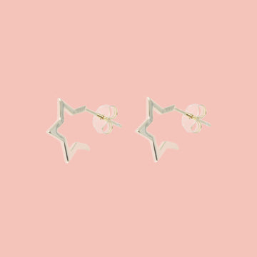 Star Outline Earrings (Gold Plated Sterling Silver) - Sour Cherry