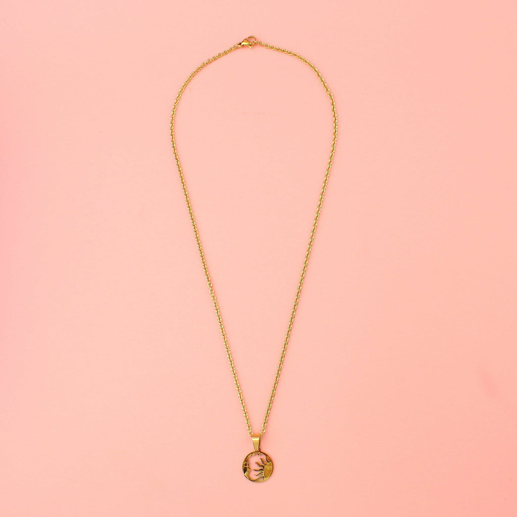 Sunset Pendant Necklace (Gold Plated) - Sour Cherry