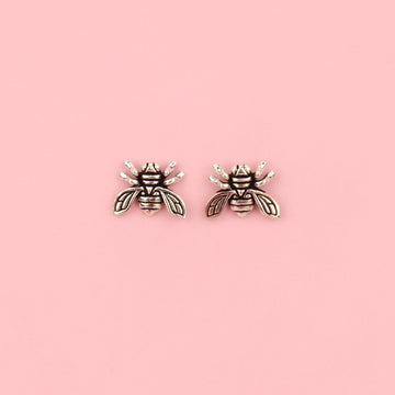 Sterling silver bee shaped studs