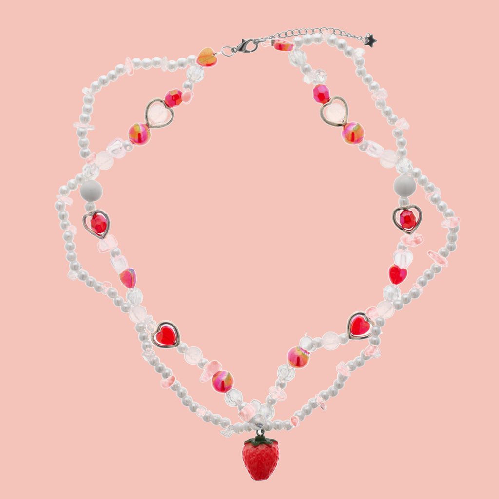 Strawberry Sweetheart Necklace - Sour Cherry