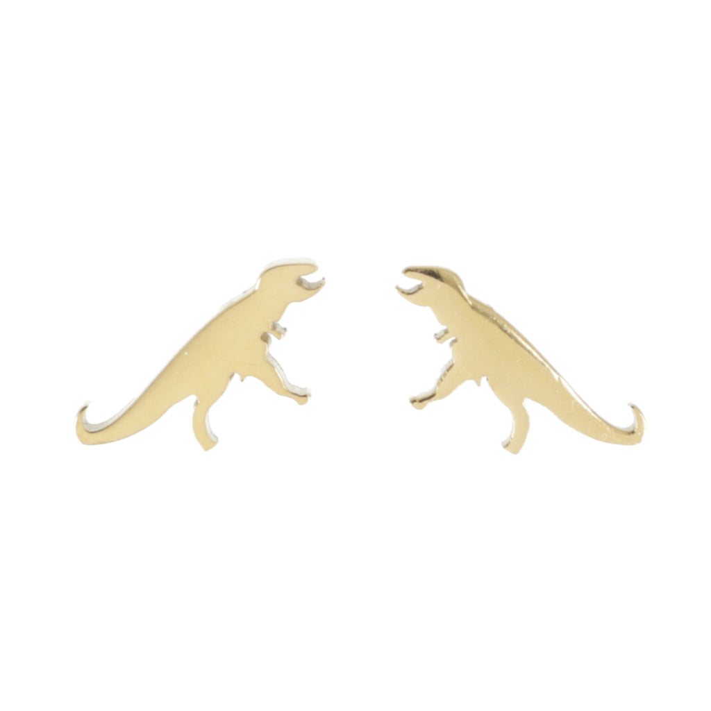 T-Rex Stud Earrings (Gold Plated) - Sour Cherry