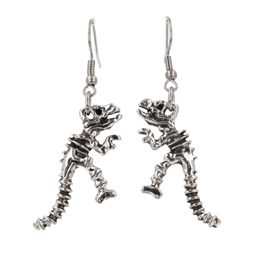 T-Rex Dinosaur Skeleton Earrings - Sour Cherry