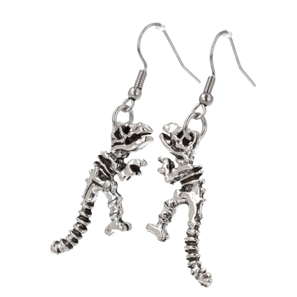T-Rex Dinosaur Skeleton Earrings - Sour Cherry
