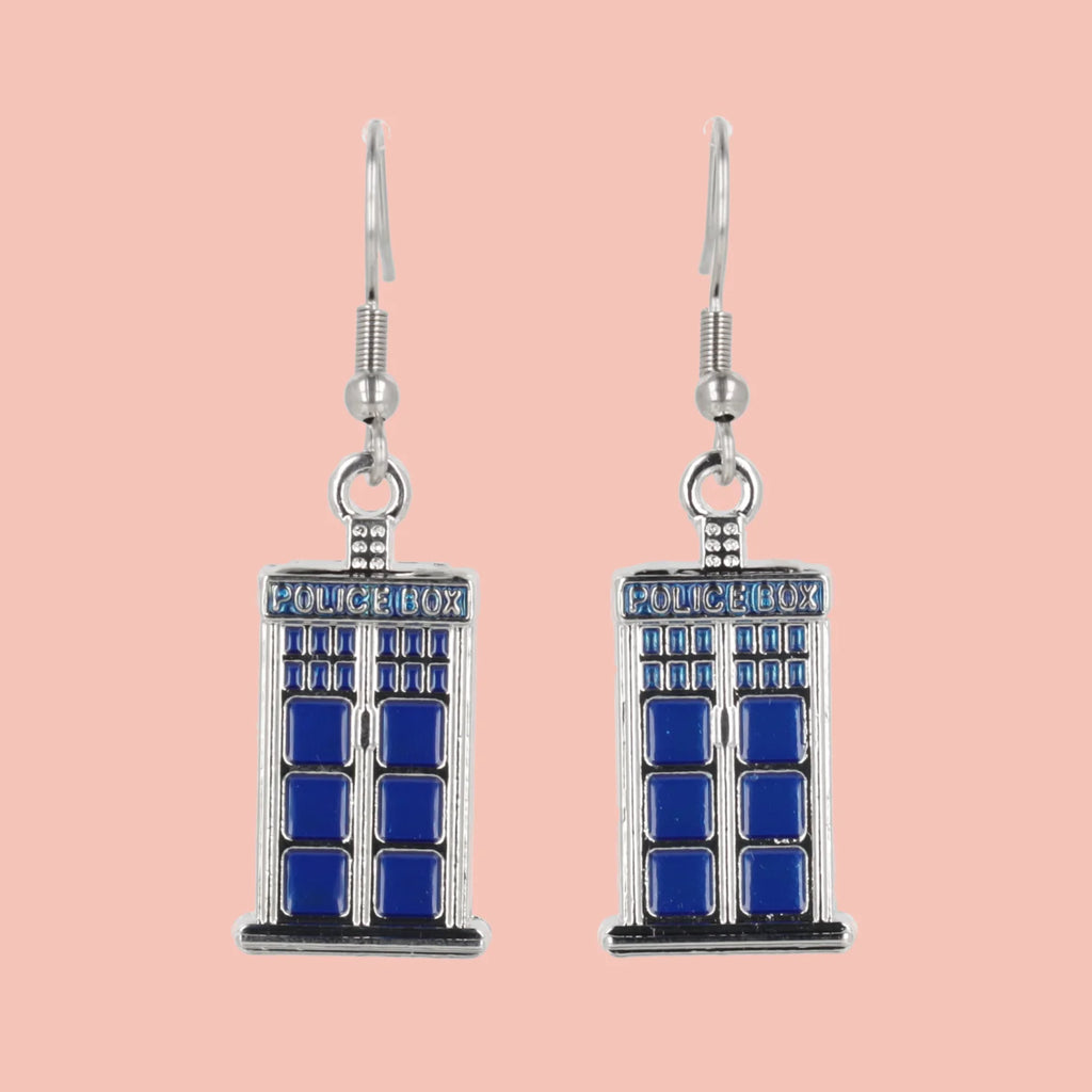 Tardis Earrings And Necklace Gift Set - Sour Cherry