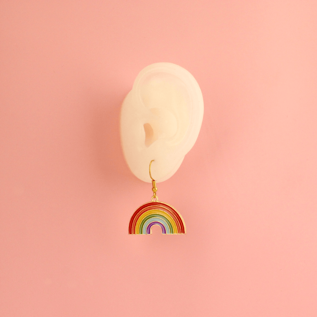 Ear wearing Taste The Rainbow Earrings (Gold Plated)