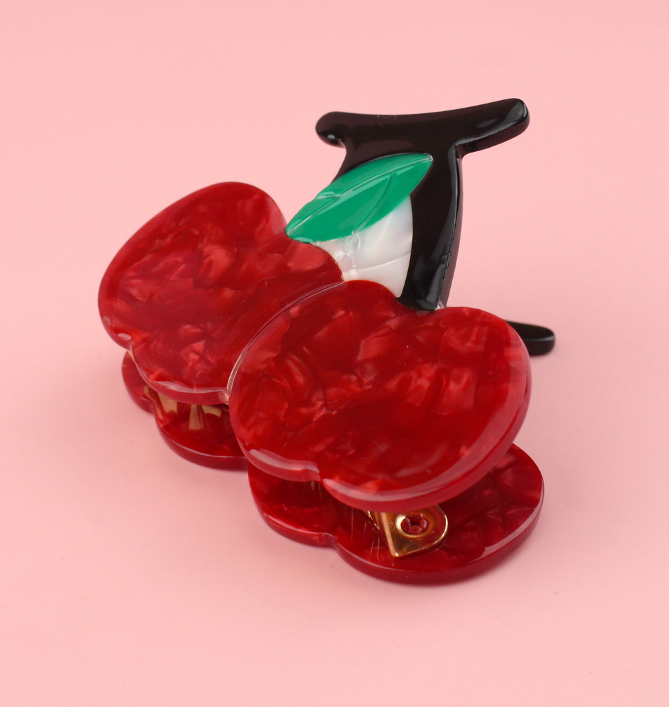 Claw clip in the shape of cherries