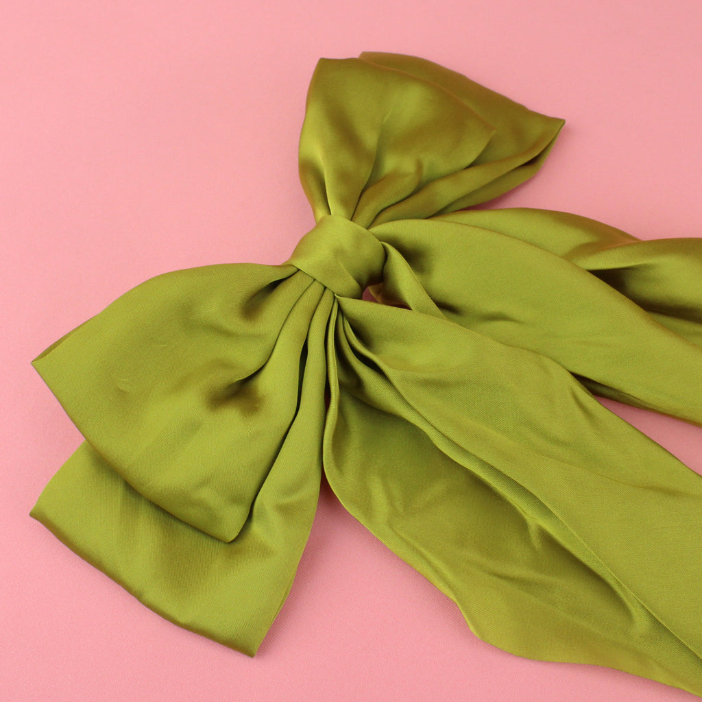 The Bigger The Bow Hair Clip - Chartreuse - Sour Cherry