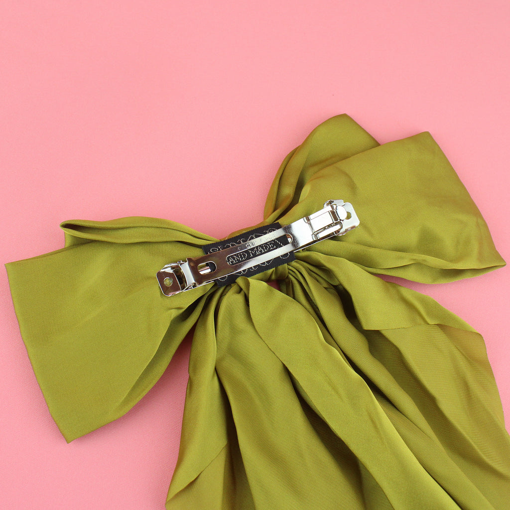 The Bigger The Bow Hair Clip - Chartreuse - Sour Cherry