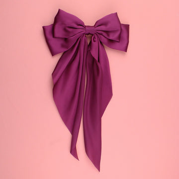 The Bigger The Bow Hair Clip - Maroon - Sour Cherry