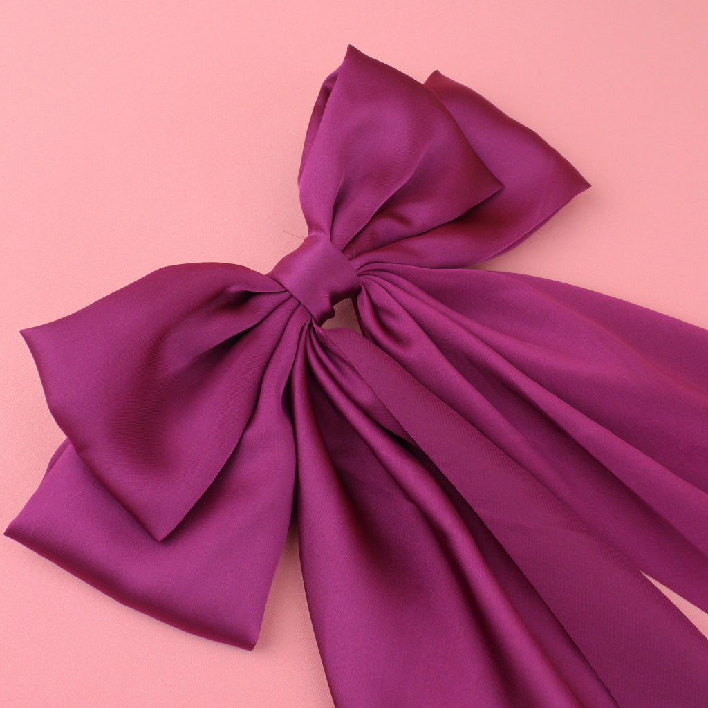 The Bigger The Bow Hair Clip - Maroon - Sour Cherry