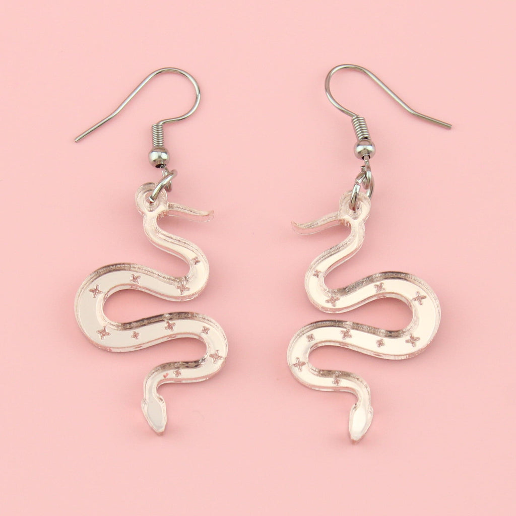 There's a Snake in My Boot Rose Gold Earrings - Sour Cherry