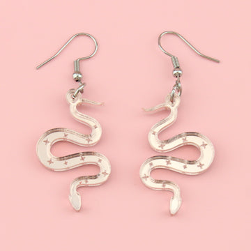 There's a Snake in My Boot Rose Gold Earrings - Sour Cherry