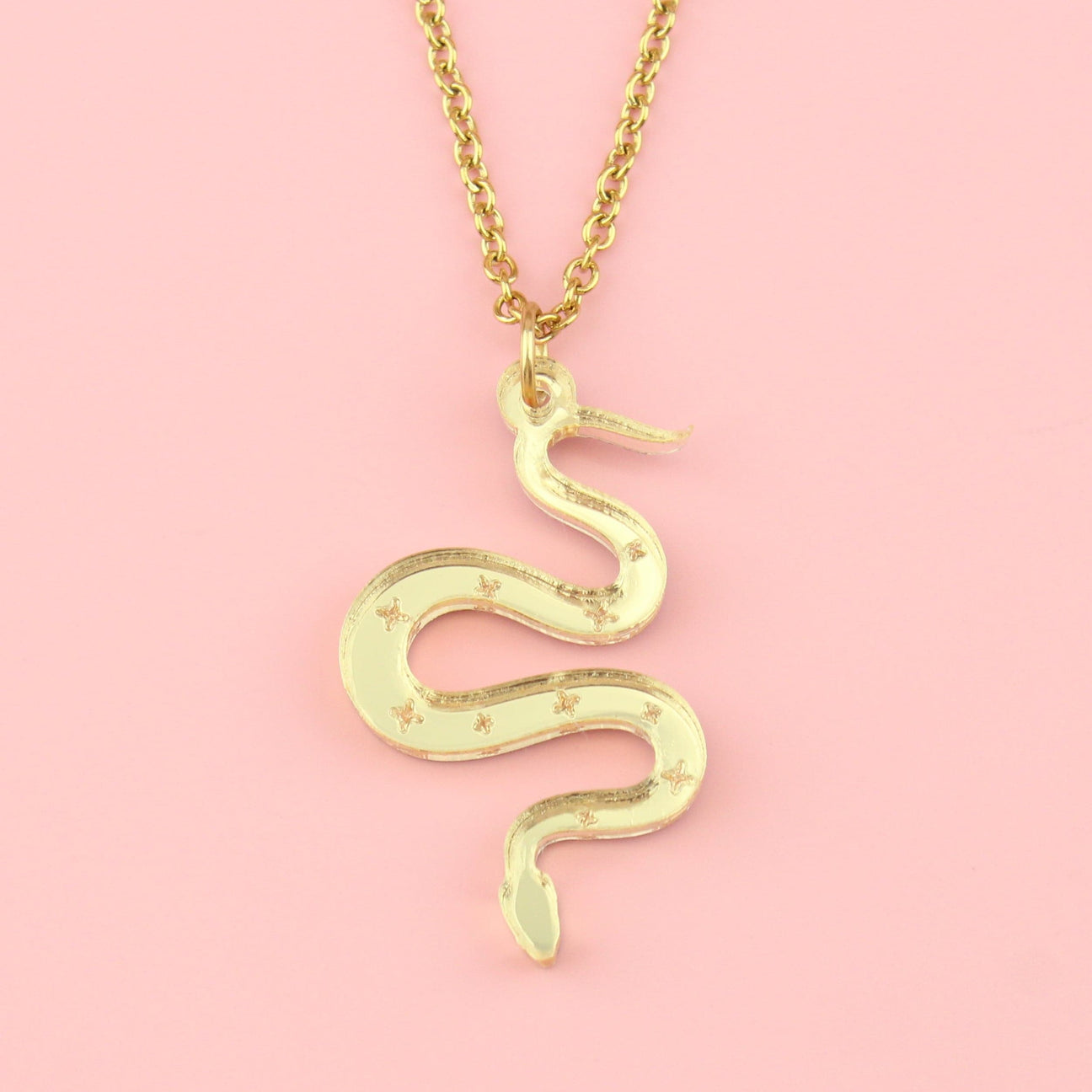 There's a Snake in My Boot Gold Necklace - Sour Cherry