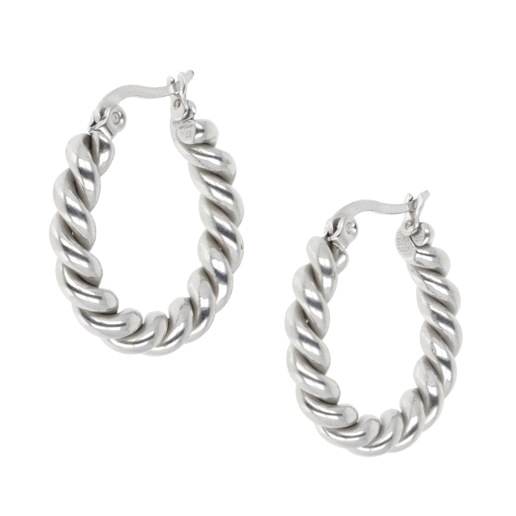 Twist and Shout Hoop Earrings - Sour Cherry