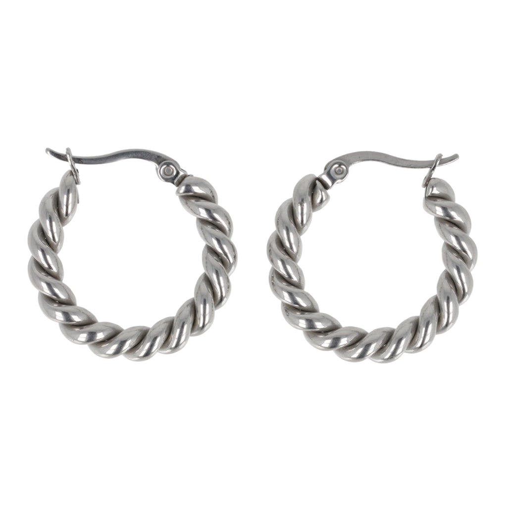 Twist and Shout Hoop Earrings - Sour Cherry