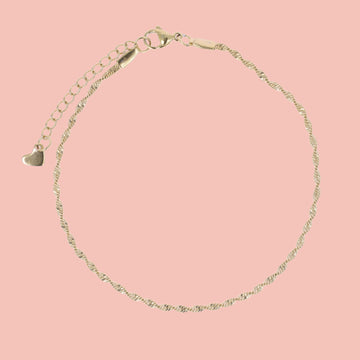 Twisted Anklet (Gold Plated) - Sour Cherry