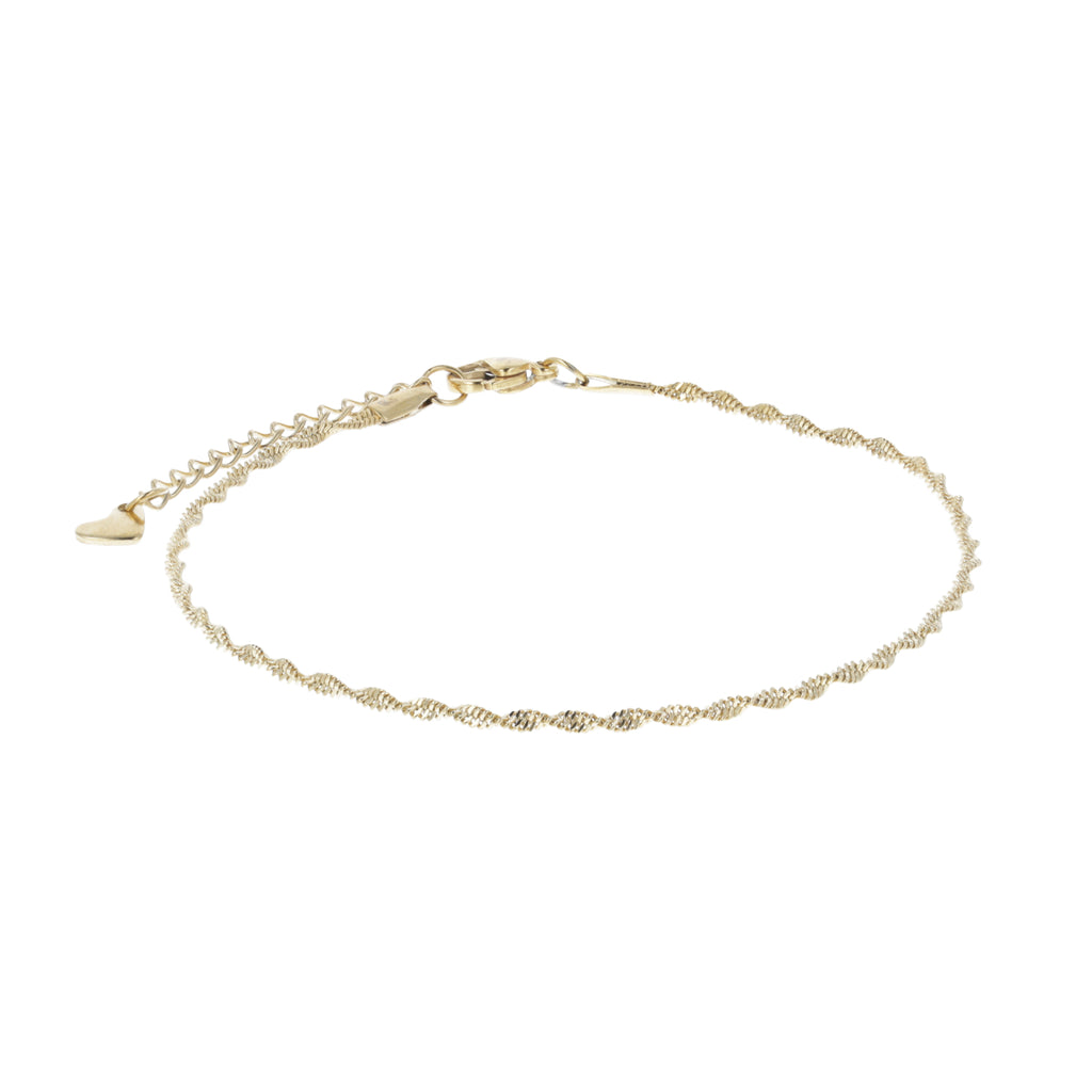 Twisted Anklet (Gold Plated) - Sour Cherry