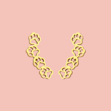 Pawsome Stud Earrings (Gold Plated) - Sour Cherry
