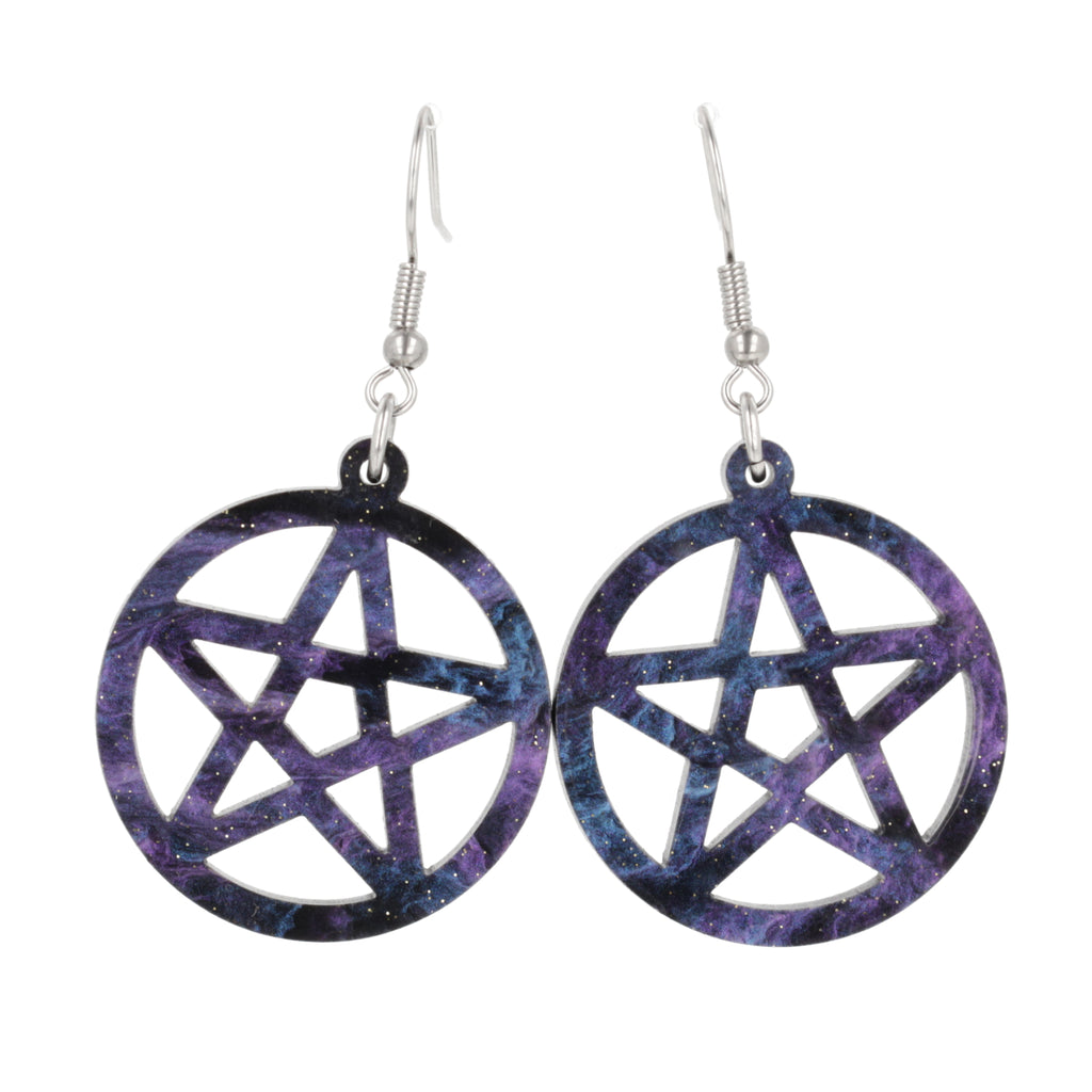 Witching Hour Pentacle Earrings - Sour Cherry