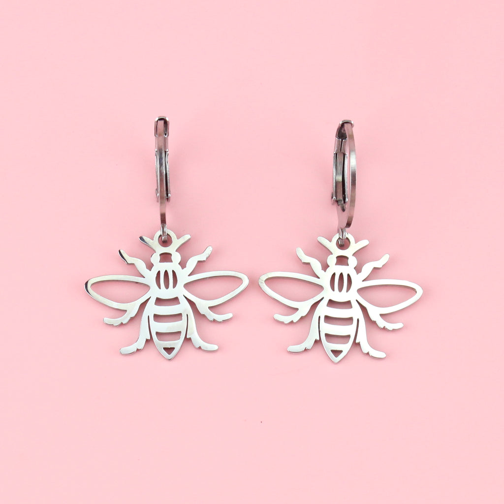 Working Bee Hoop Earrings - Sour Cherry