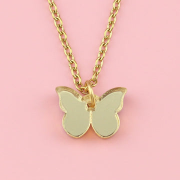 You're my Butterfly, Sugar Baby Necklace (Gold Mirror) - Sour Cherry