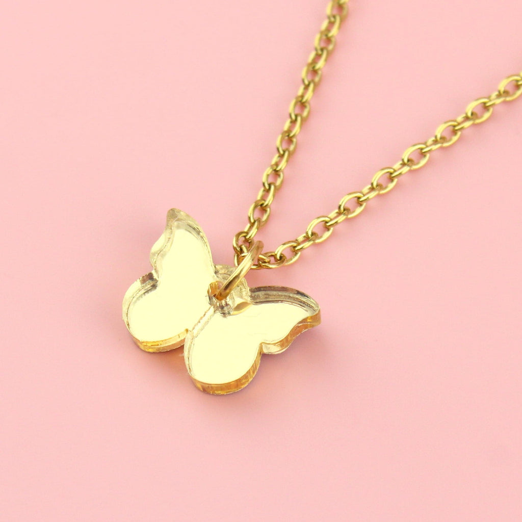 You're my Butterfly, Sugar Baby Necklace (Gold Mirror) - Sour Cherry